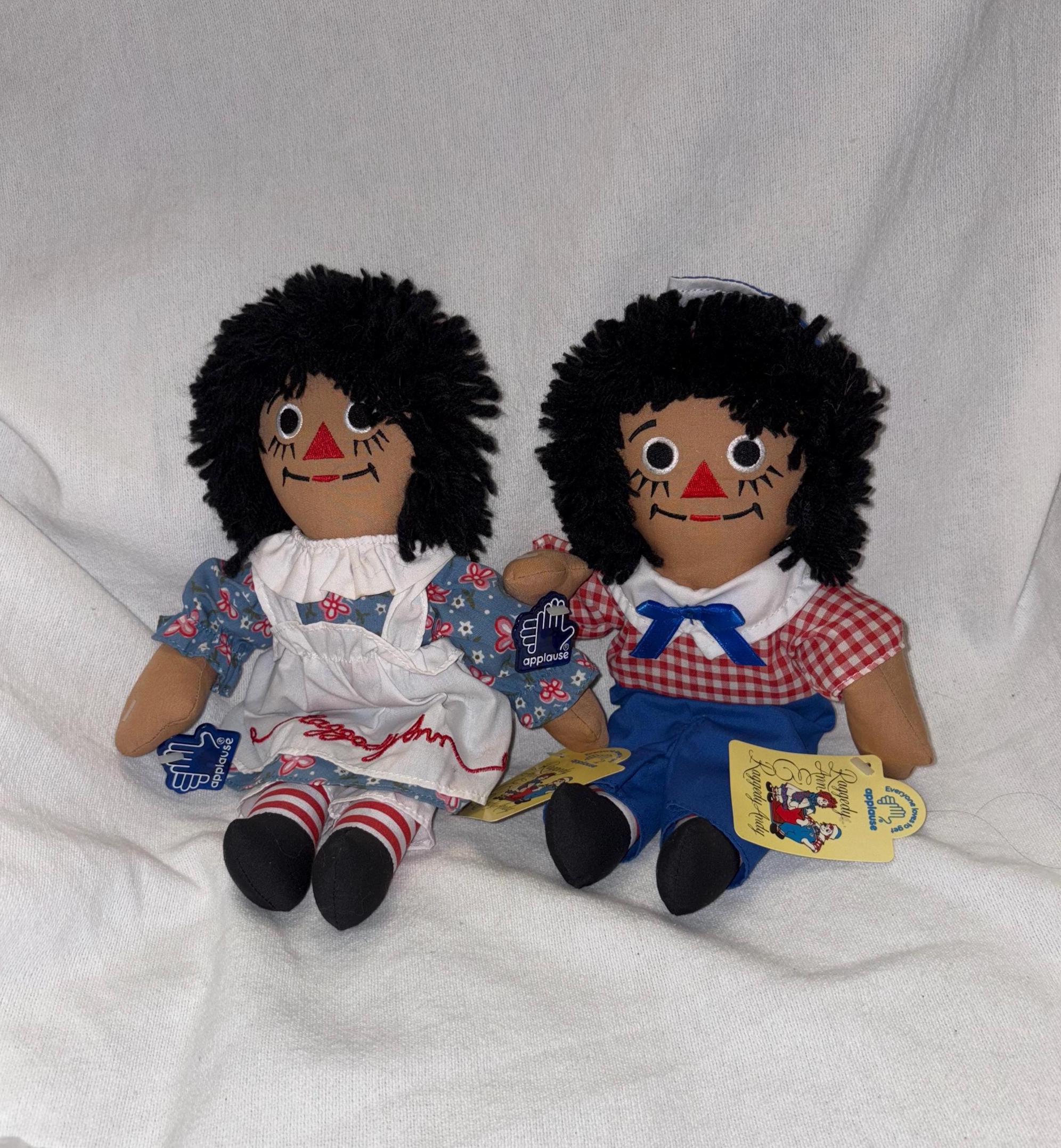 Applause 12” African American Raggedy Ann & Andy Dolls With Hang