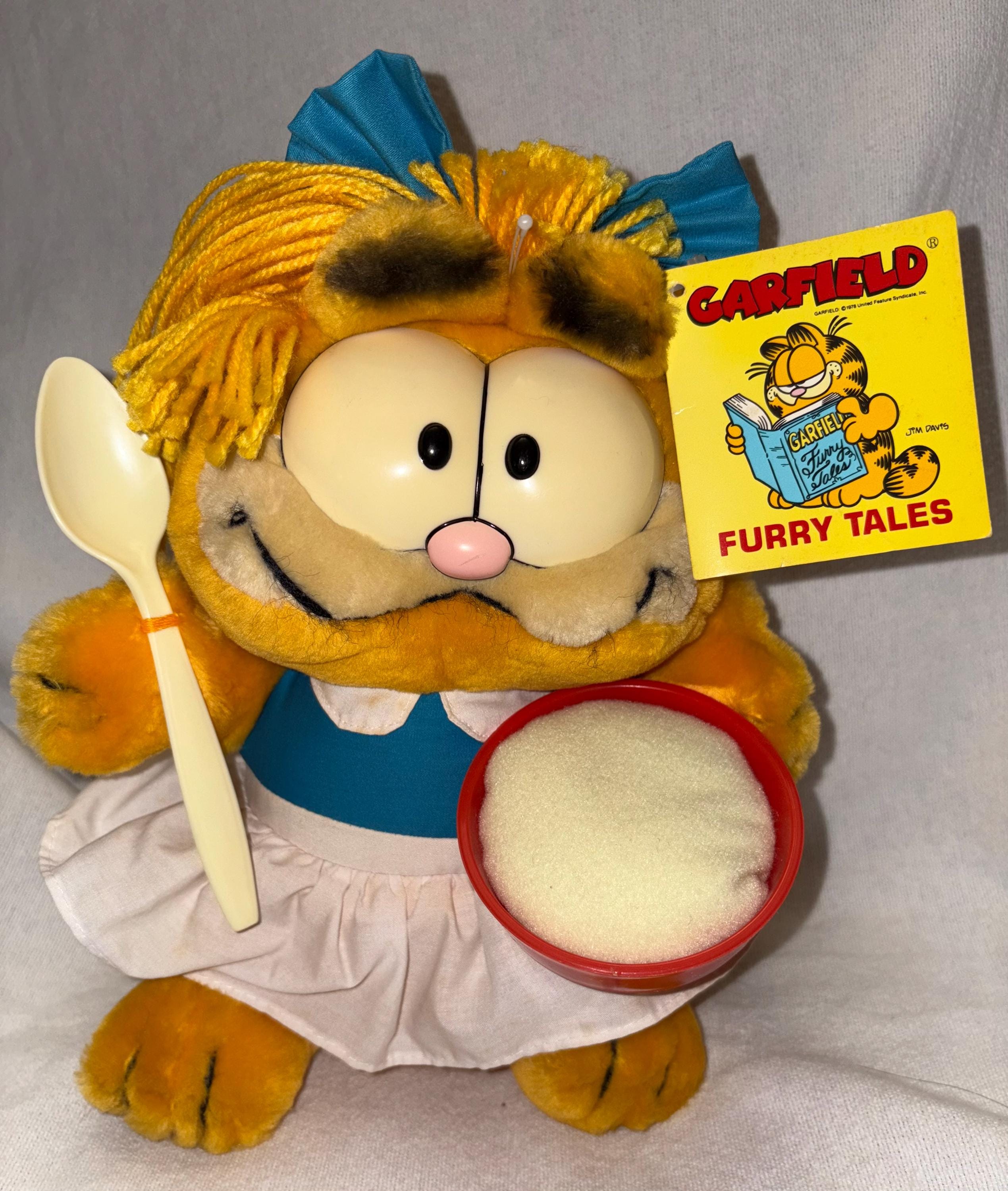 Vintage 10” Plush Garfield the Cat Dressed as Furry Tales