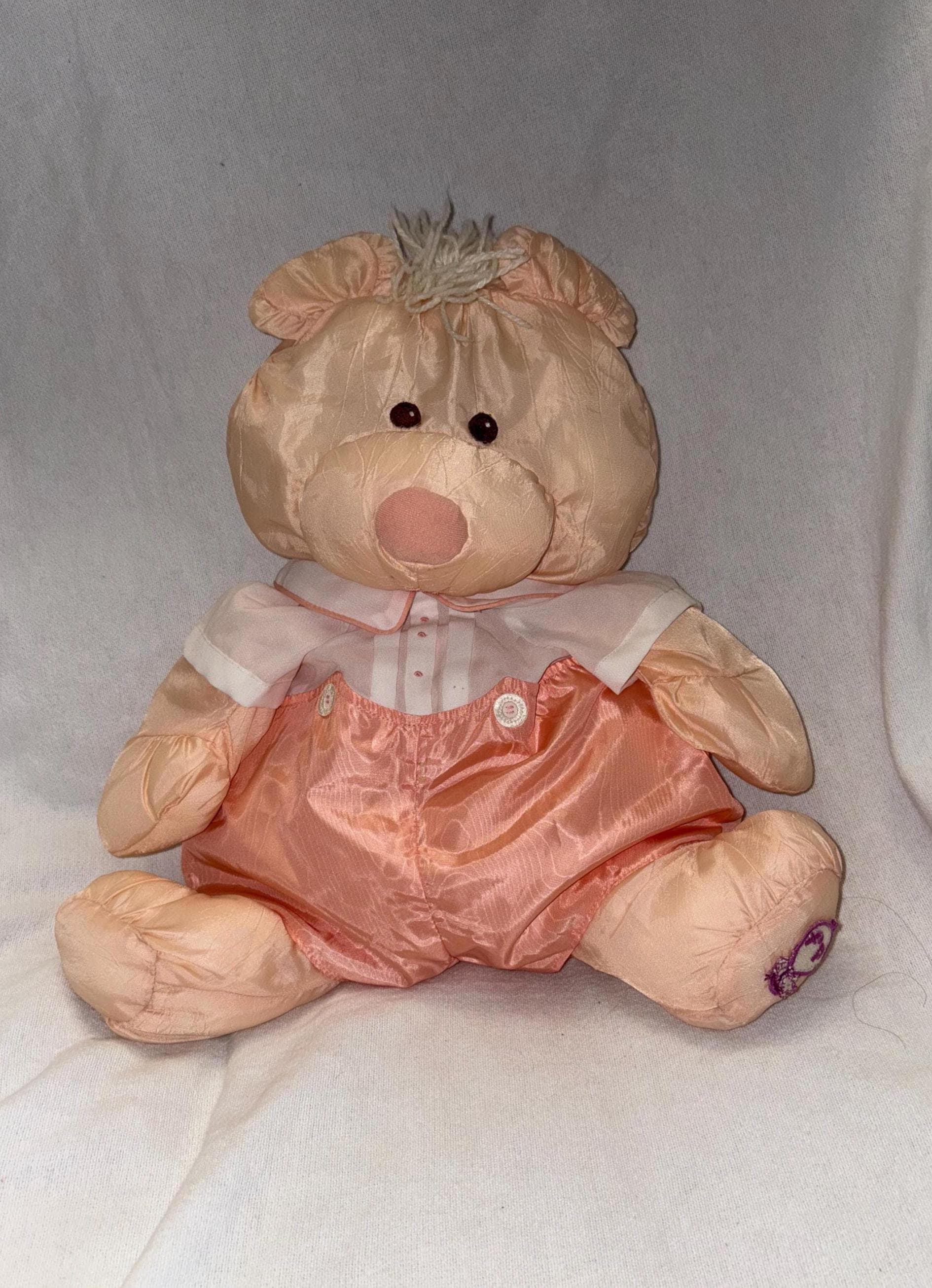 Vintage 1986 Fisher Price Puffalumps Peach Puffalump Bear Cub in