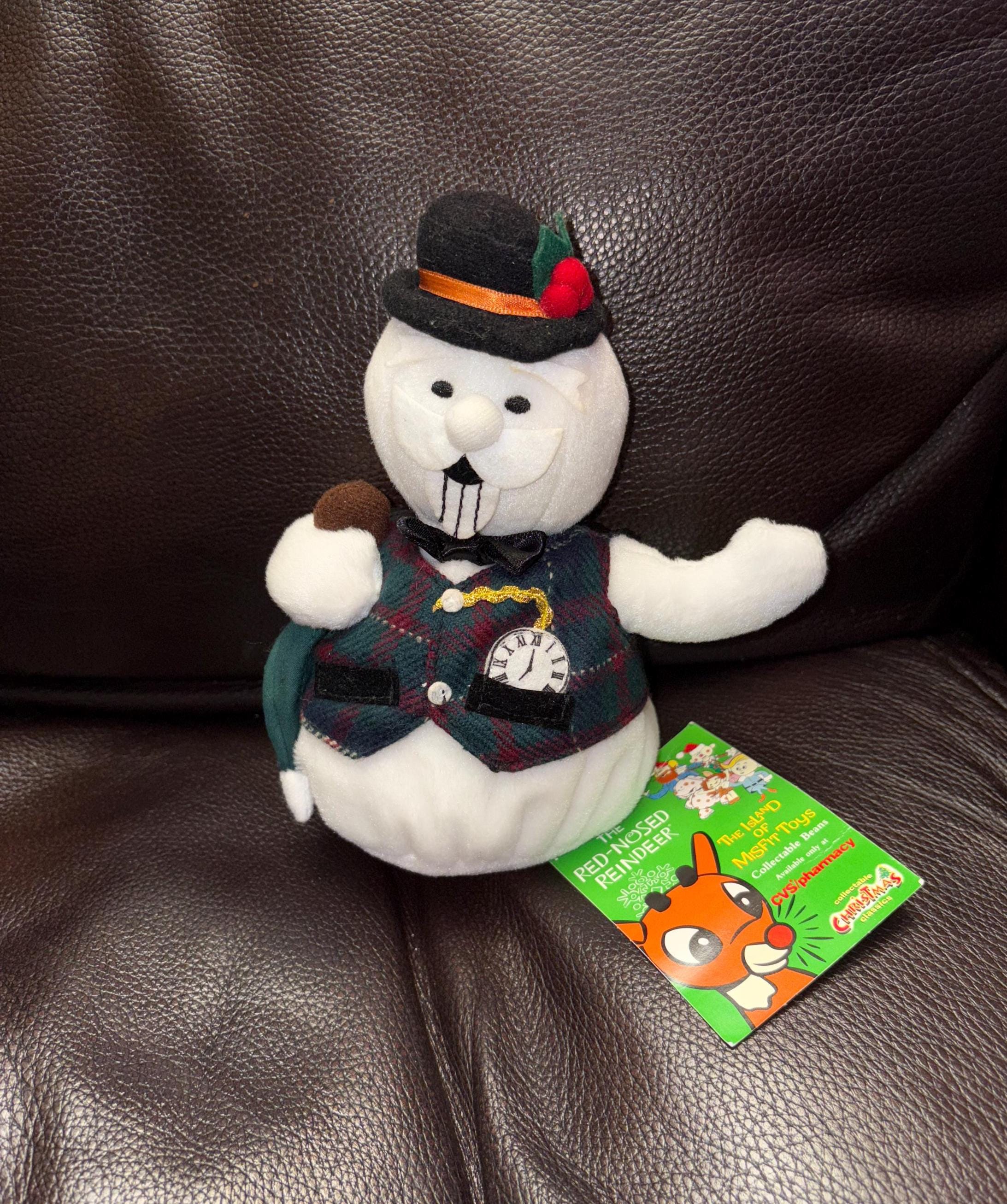 1999 Stuffins CVS Island of Misfit Toys Plush Sam the Snowman Bean