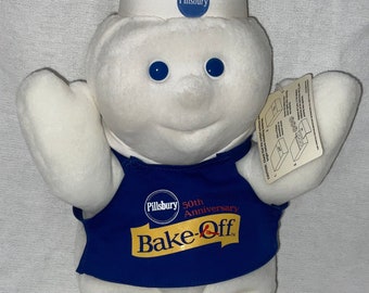1999 Vintage 15” Plush Laughing Pillsbury Doughboy With 50th