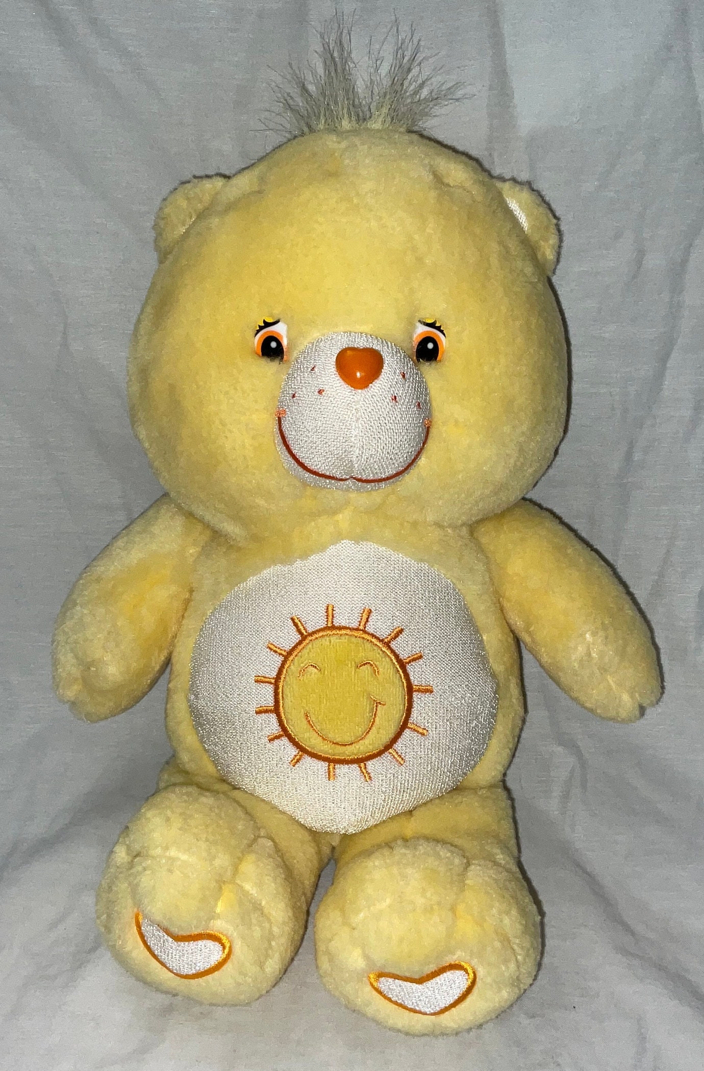 2003 Care Bears Glow A Lot Plush 13 Funshine Bear Glows in the Dark Etsy