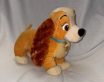 Disney 10” Tall Begging Plush Stuffed Puppy Dog Lady and the Tramp