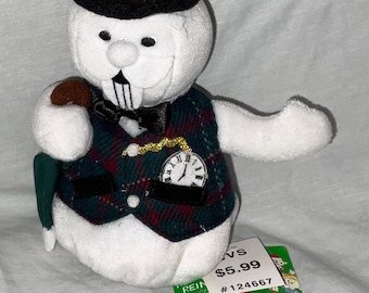 1999 Stuffins CVS Island of Misfit Toys Plush Sam the Snowman Bean Bag with Tag