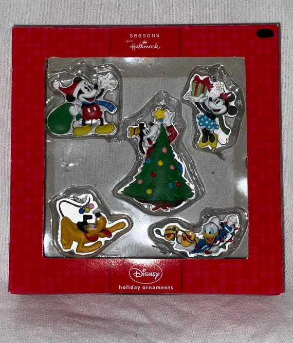 Disney 5 Piece Mini One Sided Christmas Ornament Set - Mickey