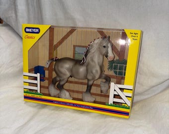 2002 Breyer Classics Dapple Grey Shire Horse with Red Ribbons #627 - New in Box