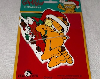 Gorgeous Collectible and Vintage Ornament as Garfield as Santa