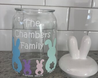 Easter Candy Jar Custom Made with Family Names