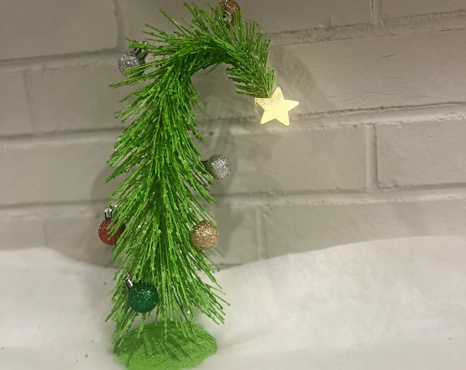 Grinch Tree Holiday Decorations, Whoville Tree, Curved Green Christmas