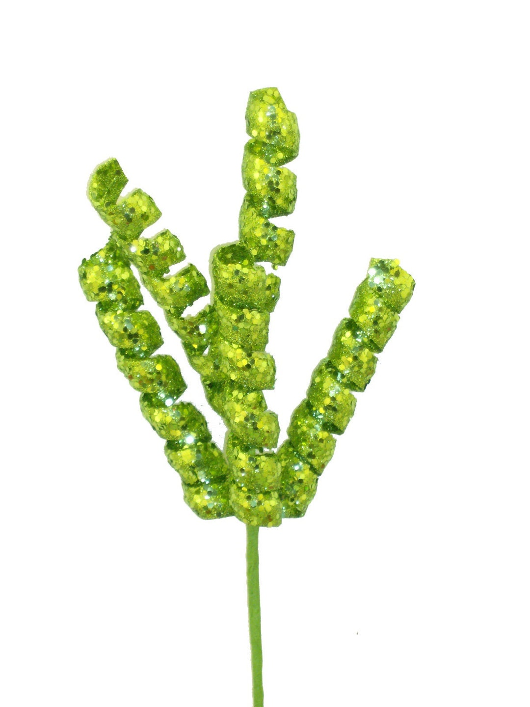 Green Sparkle Christmas Tree Pick Wreath Attachments Vase Etsy Canada