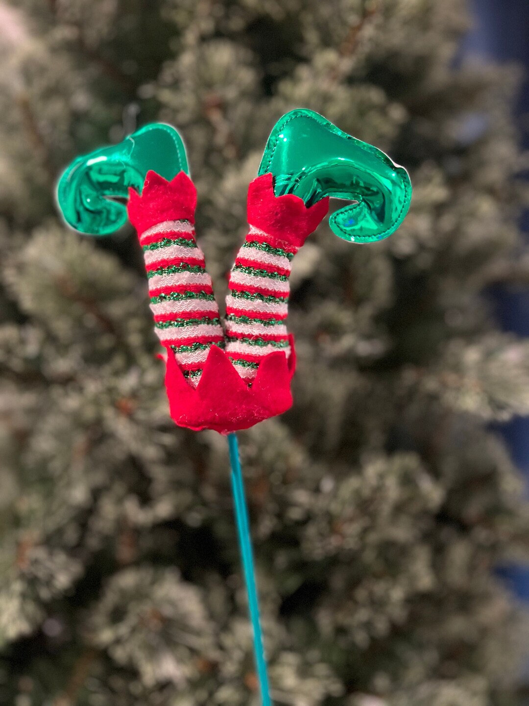Elf Legs Christmas Tree Pick, Holiday Decor Etsy