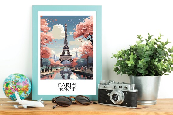 Eiffel Elegance | Unique Travel poster| Paris, France | Eiffel Tower | 1920s Art Deco Wall Art | Retro Wall Art