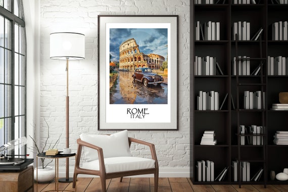 1920s Retro Travel Poster - Colosseum, Rome, Italy