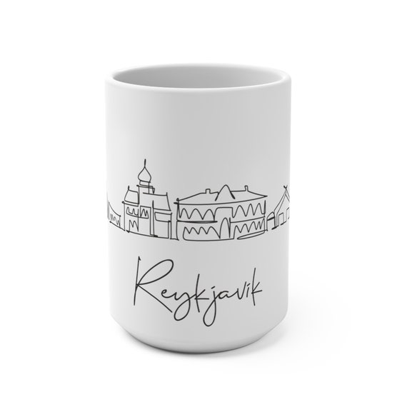 Reykjavik (Iceland) Mug 15oz, Coffee mug, travel novelty mug, travel memories, latte, espresso, cappuccino, world coffee, tea time