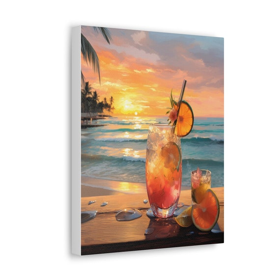 Ocean Elixir wall decor | Tropical Sips Collection | retro art decor | unique holiday gift | honeymoon, beach wall art, beach gift