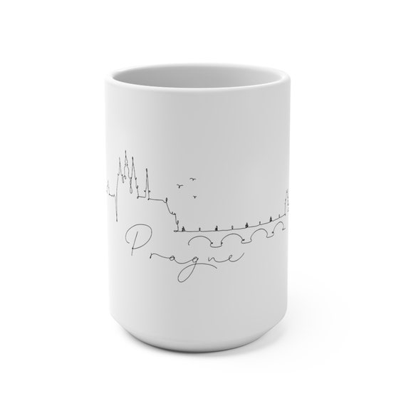 Prague Mug 15oz, Coffee mug, travel novelty mug, travel memories, latte, espresso, cappuccino, world coffee, tea time