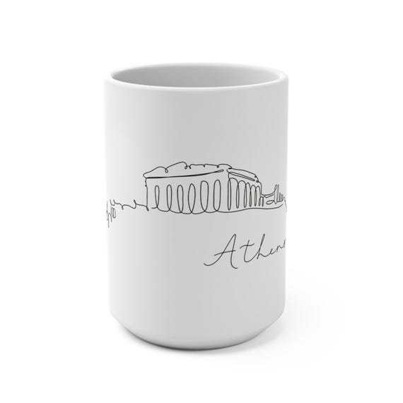 Athens Mug 15oz, Coffee mug, travel novelty mug, travel memories, latte, espresso, cappuccino, world coffee, tea time