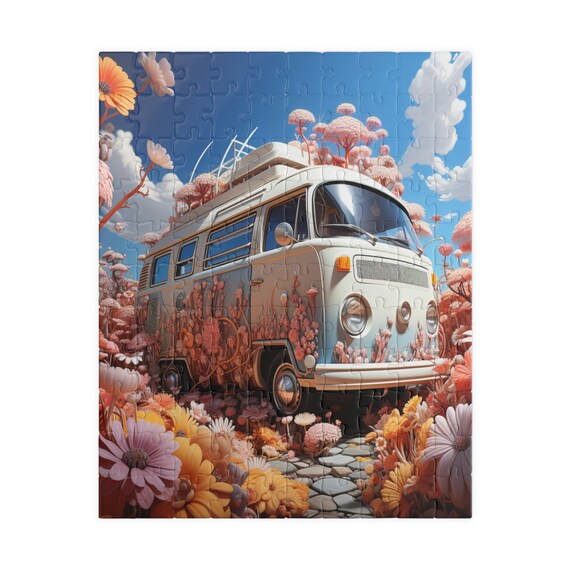 Summer of Love, jigsaw puzzles, family fun, game night, Christmas gift, coworker gift, unique holiday gift, gift for her, gift for teen