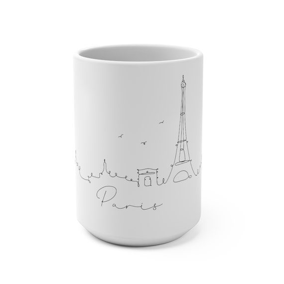Paris Mug 15oz, Coffee mug, travel novelty mug, travel memories, latte, espresso, cappuccino, world coffee, tea time