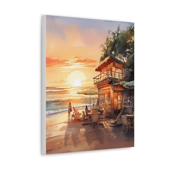 Surfside Solitude wall decor | Seaside Serenity Collection | retro art decor | unique holiday gift, beach wall art, beach gift