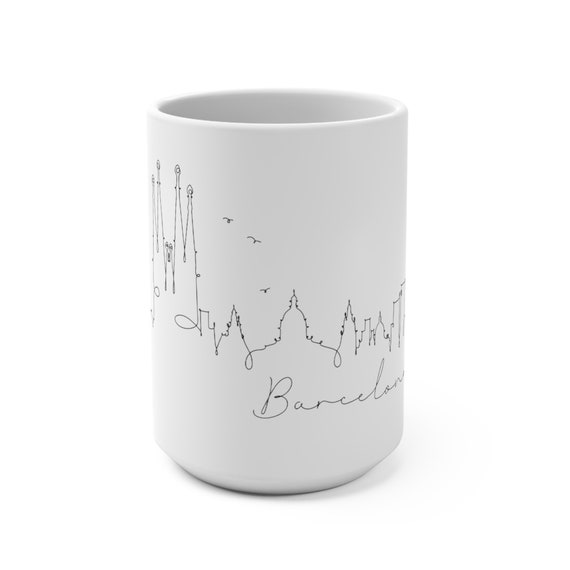 Barcelona Mug 15oz, Coffee mug, travel novelty mug, travel memories, latte, espresso, cappuccino, world coffee, tea time