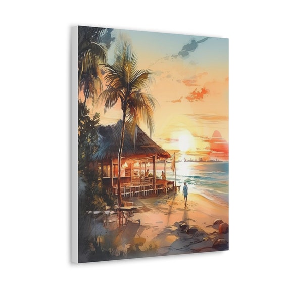 Oceanfront Oasis wall decor | Seaside Serenity Collection | retro art decor | unique holiday gift, beach wall art, beach gift