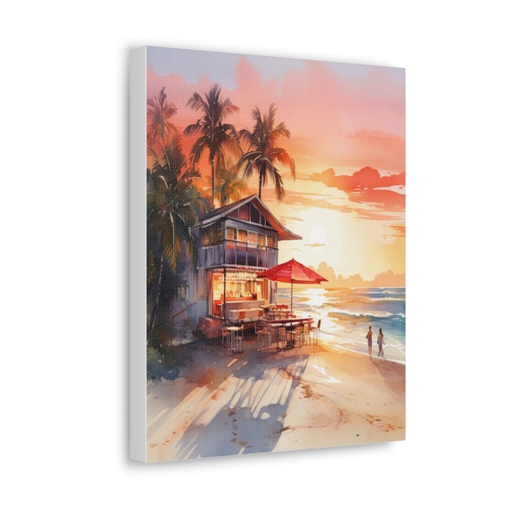 Seaside Escape wall decor | Seaside Serenity Collection | retro art decor | unique holiday gift, beach wall art, beach gift, friendship gift