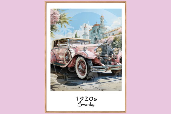 Swanky | Unique Travel poster | Vintage cars |1920s Art Deco Wall Art | Retro Wall Art