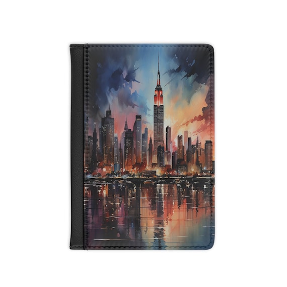 NYC Skyline, Passport Cover, Personalized, Traveler's gift, World traveler, personalized gift, unique holiday gift, stocking stuffer