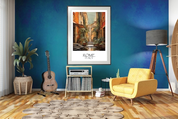 1920s Retro Travel Poster - Rome, Italy - Post Rain | Art Deco | Wall Art | Decore
