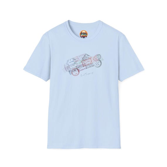Road Trip T-shirt, travel t-shirt, travel comfort, comfy clothes, airplane clothes, passport stamp art