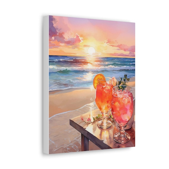Surfside Fizz wall decor | Tropical Sips Collection | retro art decor | unique holiday gift | honeymoon, beach wall art, beach gift