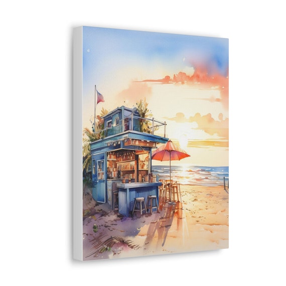 Tideview Tavern wall decor | Seaside Serenity Collection | retro art decor | unique holiday gift, beach wall art, beach gift