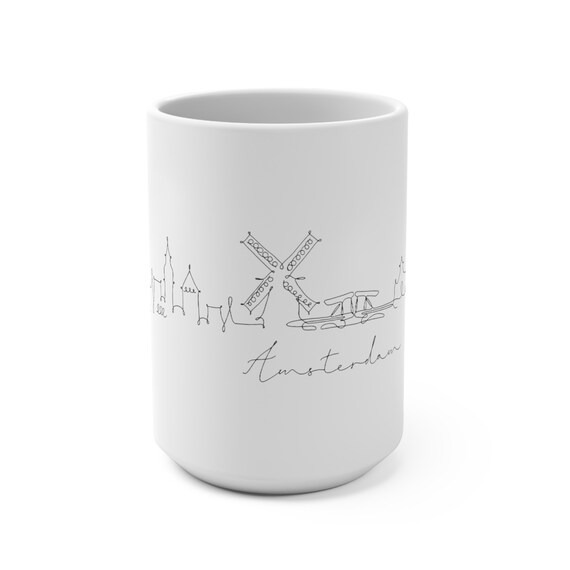 Amsterdam Mug 15oz, Coffee mug, travel novelty mug, travel memories, latte, espresso, cappuccino, world coffee, tea time