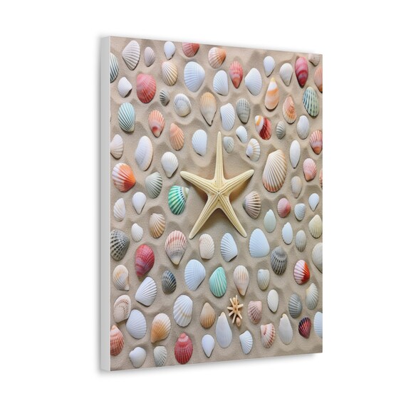 Shoreline Treasures wall decor | Seaside Serenity Collection | retro art decor | unique holiday gift, beach wall art, beach gift