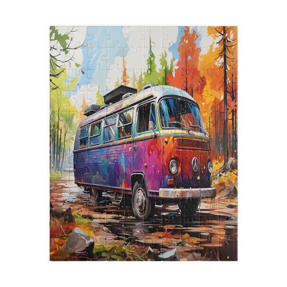 Bohemian Road Trip, jigsaw puzzles, family fun, game night, Christmas gift, coworker gift, unique holiday gift, gift for her, gift for teen
