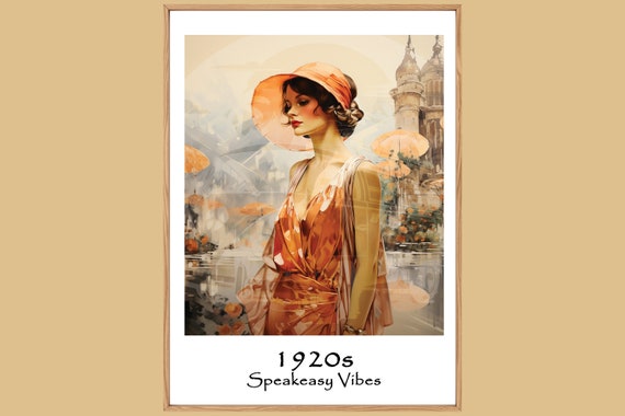 Speakeasy Vibes | Unique Travel poster | 1920s Girl |1920s Art Deco Wall Art | Retro Wall Art