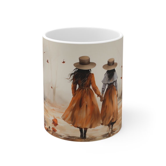 Amiche | Autumn Fall Coffee Mug | Rustic Fall Mug | Watercolor Fall Mug