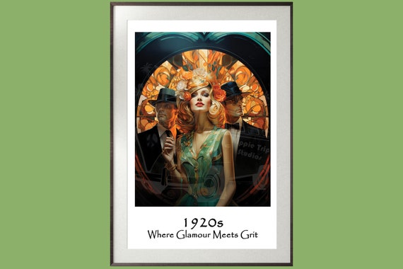 1920s Retro Travel Poster - When Glamour Meets Grit | Art Deco | Wall Art | Decor