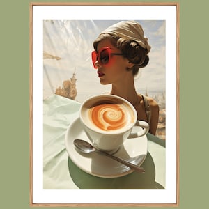 Unique Travel poster | Retro Roast | Cappuccino Chic Collection | Travel Posters | 1920s Art Deco Wall Art | Retro Wall Art