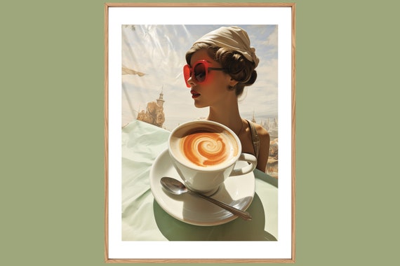 Unique Travel poster | Retro Roast | Cappuccino Chic Collection | Travel Posters | 1920s Art Deco Wall Art | Retro Wall Art