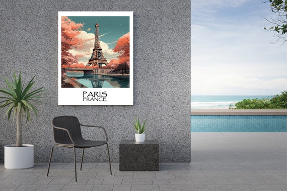 Parisian Charm | Unique Travel poster | Paris, France | Eiffel Tower | 1920s Art Deco Wall Art | Retro Wall Art
