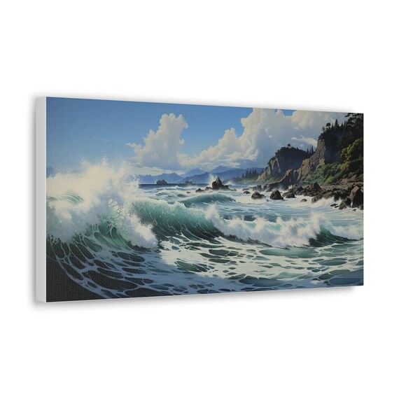 Ocean's Fury, Pacific Northwest, retro wall art, unique holiday gift, gift for her, gift for Christians, Christmas gift, Christian wall art