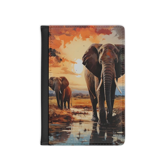 Elephant Elegance, Passport Cover, Personalized, Traveler's gift, World traveler, personalized gift, unique holiday gift, stocking stuffer