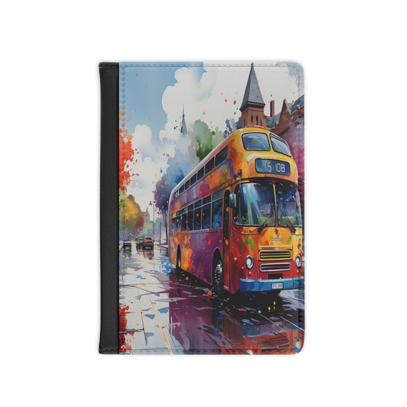 Double-Decker Adventure, Passport Cover, Personalized, Traveler's gift, World traveler, personalized, unique holiday gift, stocking stuffer