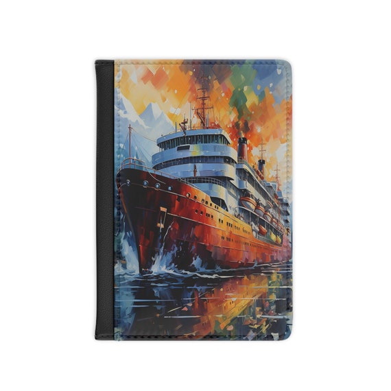 Cruise Elegance, Passport Cover, Personalized, Traveler's gift, World traveler, personalized gift, unique holiday gift, stocking stuffer