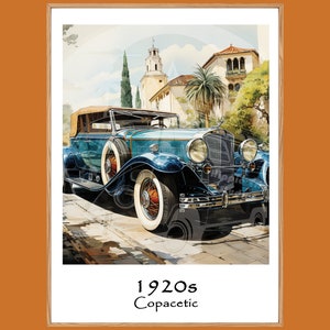 the Copacetic | Unique Travel poster | Vintage cars |1920s Art Deco Wall Art | Retro Wall Art