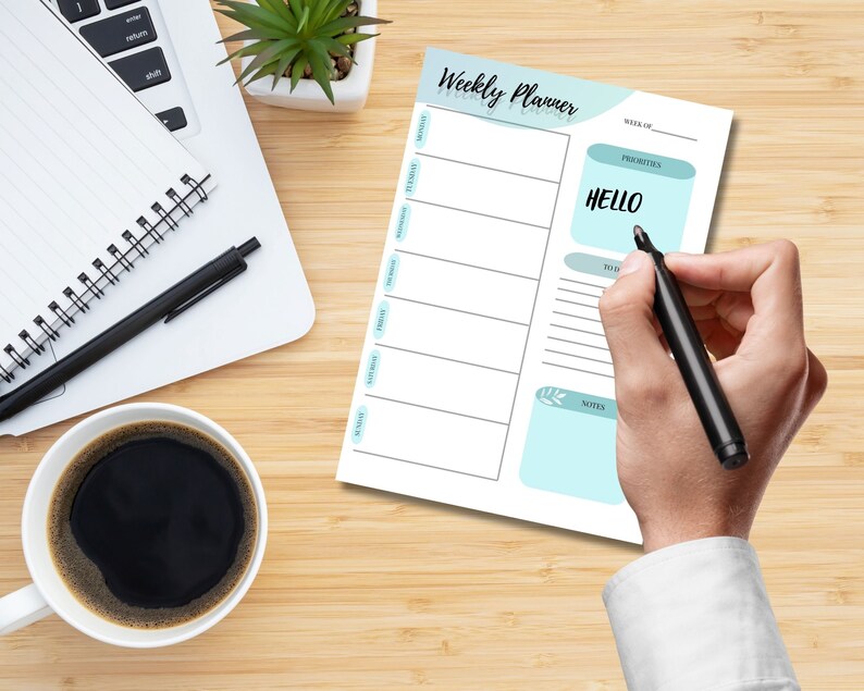 Weekly Planner Printable to Do List Minimal Weekly Schedule - Etsy