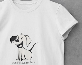 Dog Lovers Happiness Tee, Cute Pet Lover Shirt, Animal Enthusiast Gift, Trendy Graphic Tee, Animal Rescue Awareness Top