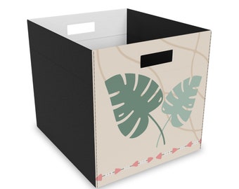 Boho Baby Flamingo - Felt Storage Box (Qty 1 bin) | Boho Baby | Nursery | Kids Room | Toy Room | Kids Storage | Toddler | Tropical |Florida